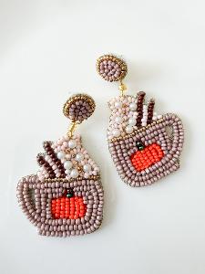 Boucles tasse perles brodées