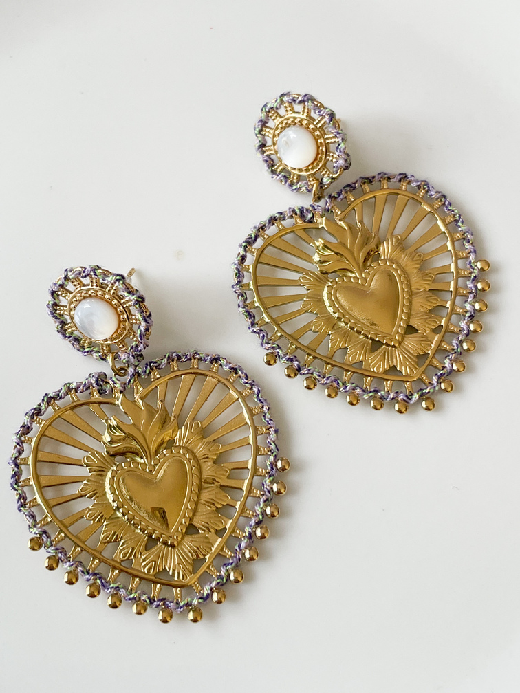 boucles Amore coeur doré