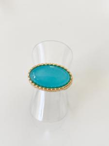 Bague pierre turquoise doré du Live