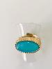 Bague pierre turquoise doré du Live