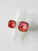 Bague cristal duo corail doré