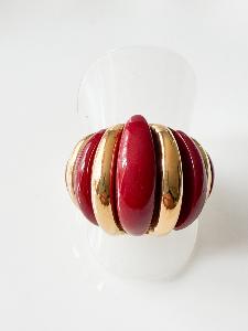 Bague bordeaux doré