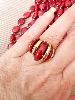 Bague bordeaux doré
