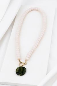 collier Elise blanc et vert doré de Shlomit