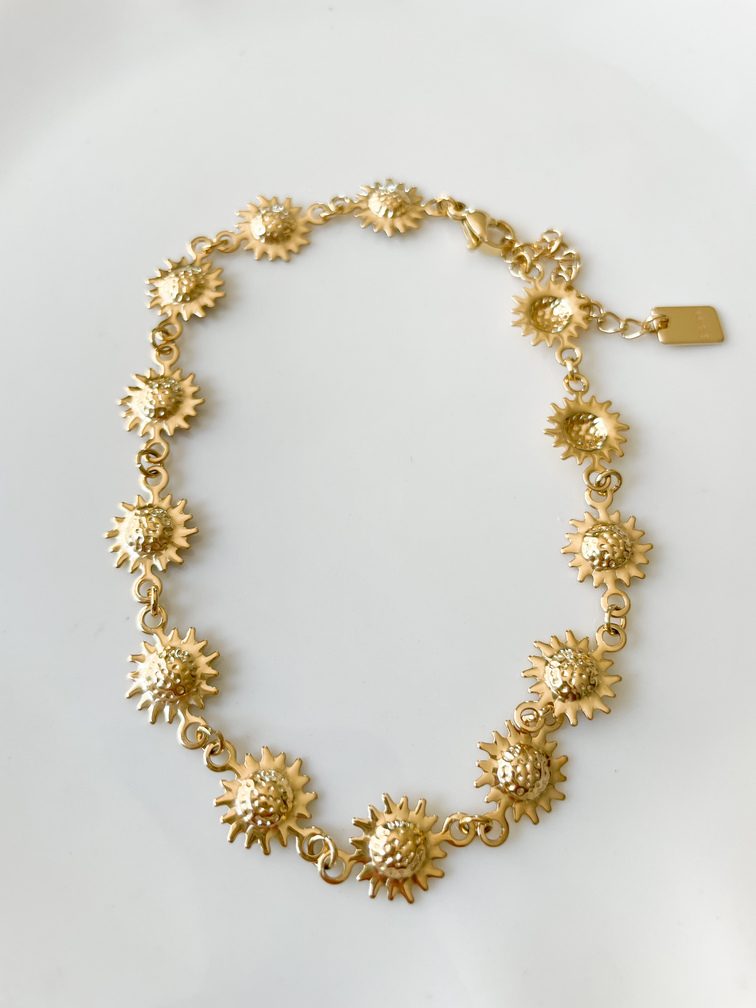 bracelet de cheville fleurs doré