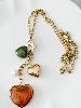 Collier sautoir coeurs doré