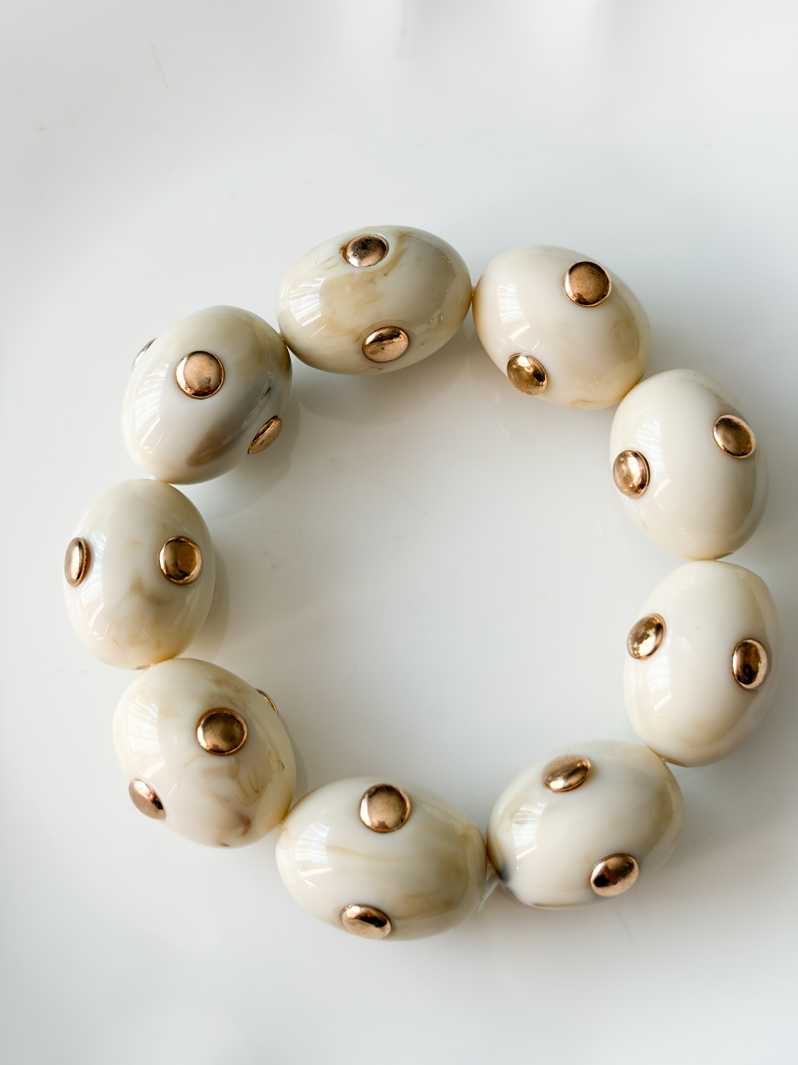 Bracelet Olivia beige doré