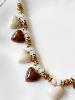 Collier coeur marron beige doré