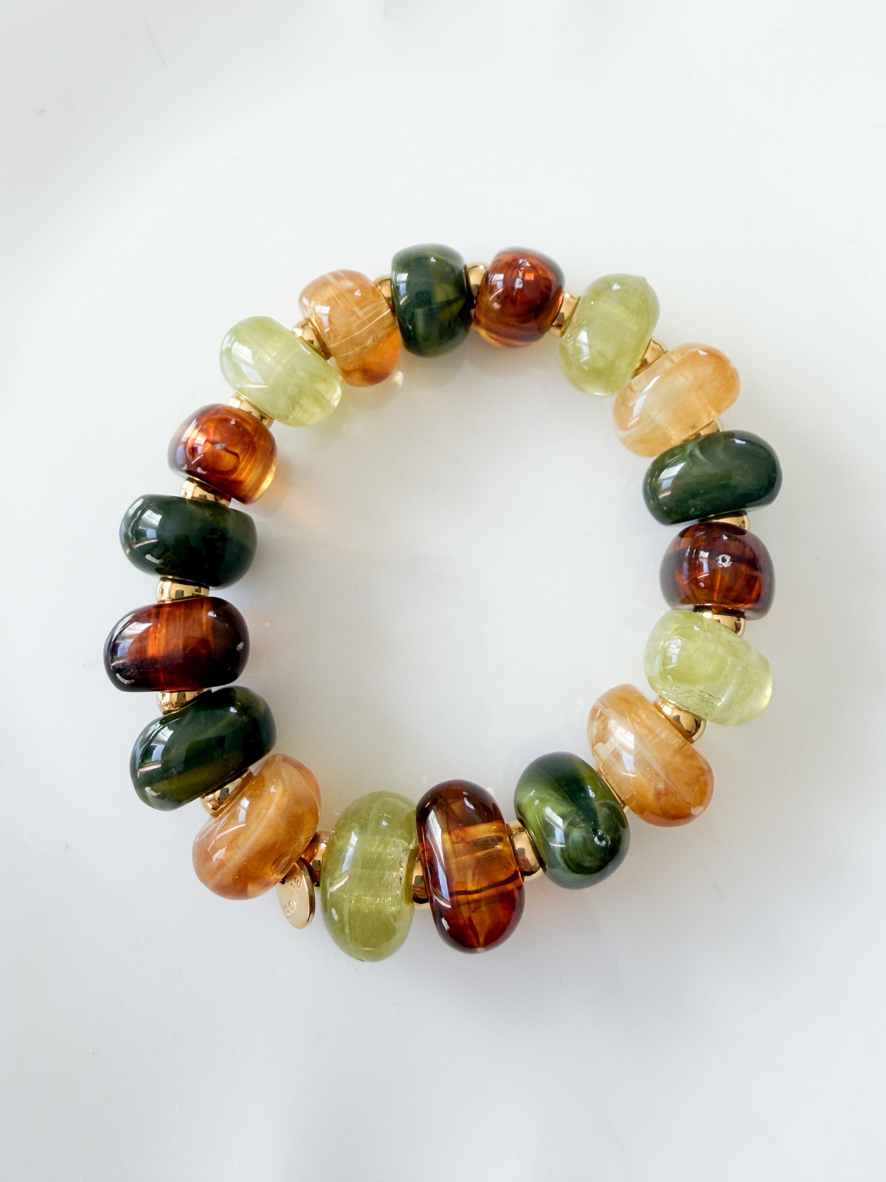 Bracelet Paula multi kaki doré