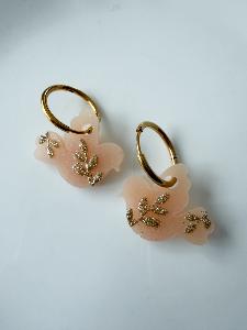 Boucles oiseau résine beige du live