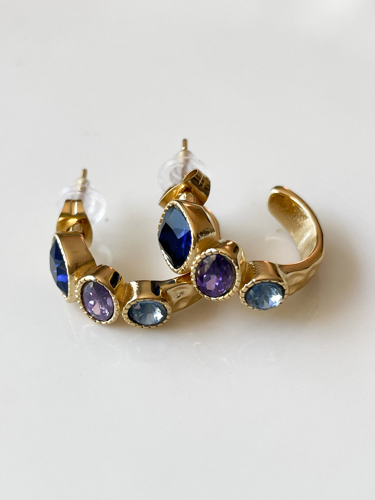 boucles Belle bleu doré