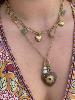 Collier Douceur beige vert doré