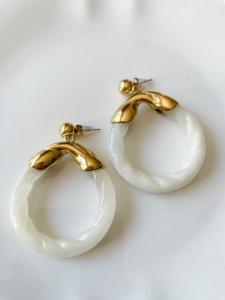 Boucles Nicole blanc doré