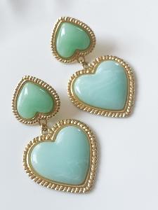 Boucles Love vert doré