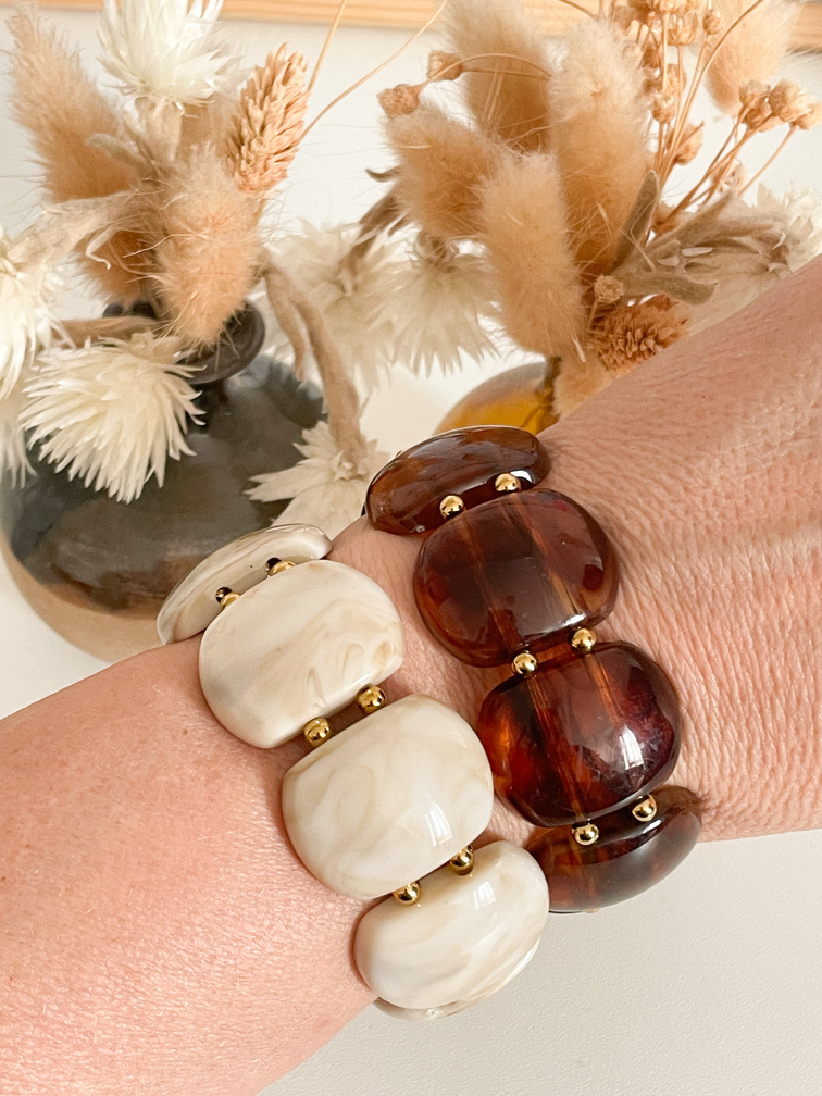 Bracelet Abby crème doré