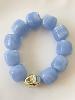 bracelet perles bis bleu ciel doré