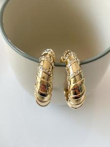 Boucles créoles Gaspard blanc doré