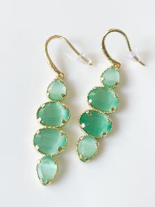 boucles pierres Adèle turquoise doré