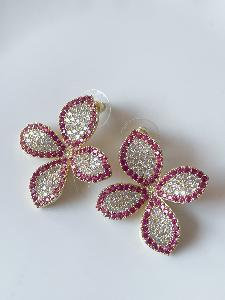 Boucles Hortensia rose doré