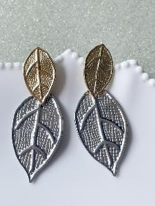 Boucles feuille doré argenté
