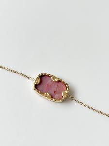 Bracelet Rhodonite doré