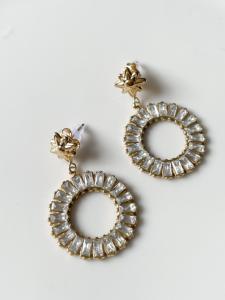 boucles cercles strass doré du Live