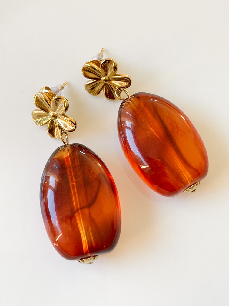 Boucles Mina marron doré