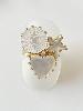 Bague coeur nacré doré