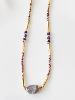 Collier pierres Sophie violet doré