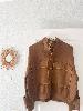 Veste mailles marron et doré taille uniqe