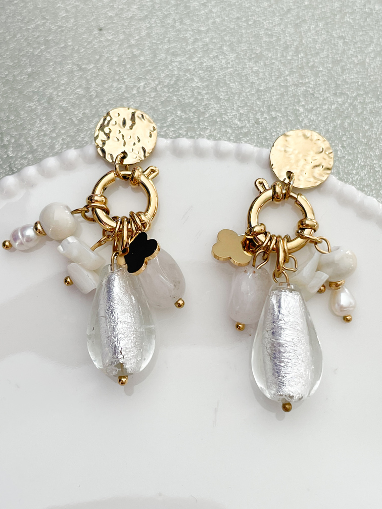 boucles Marielle blanc doré