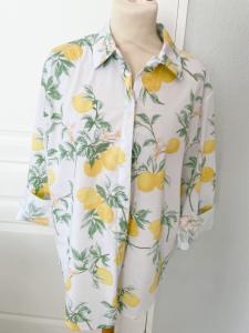 Chemise rayée citron blanc 36/46