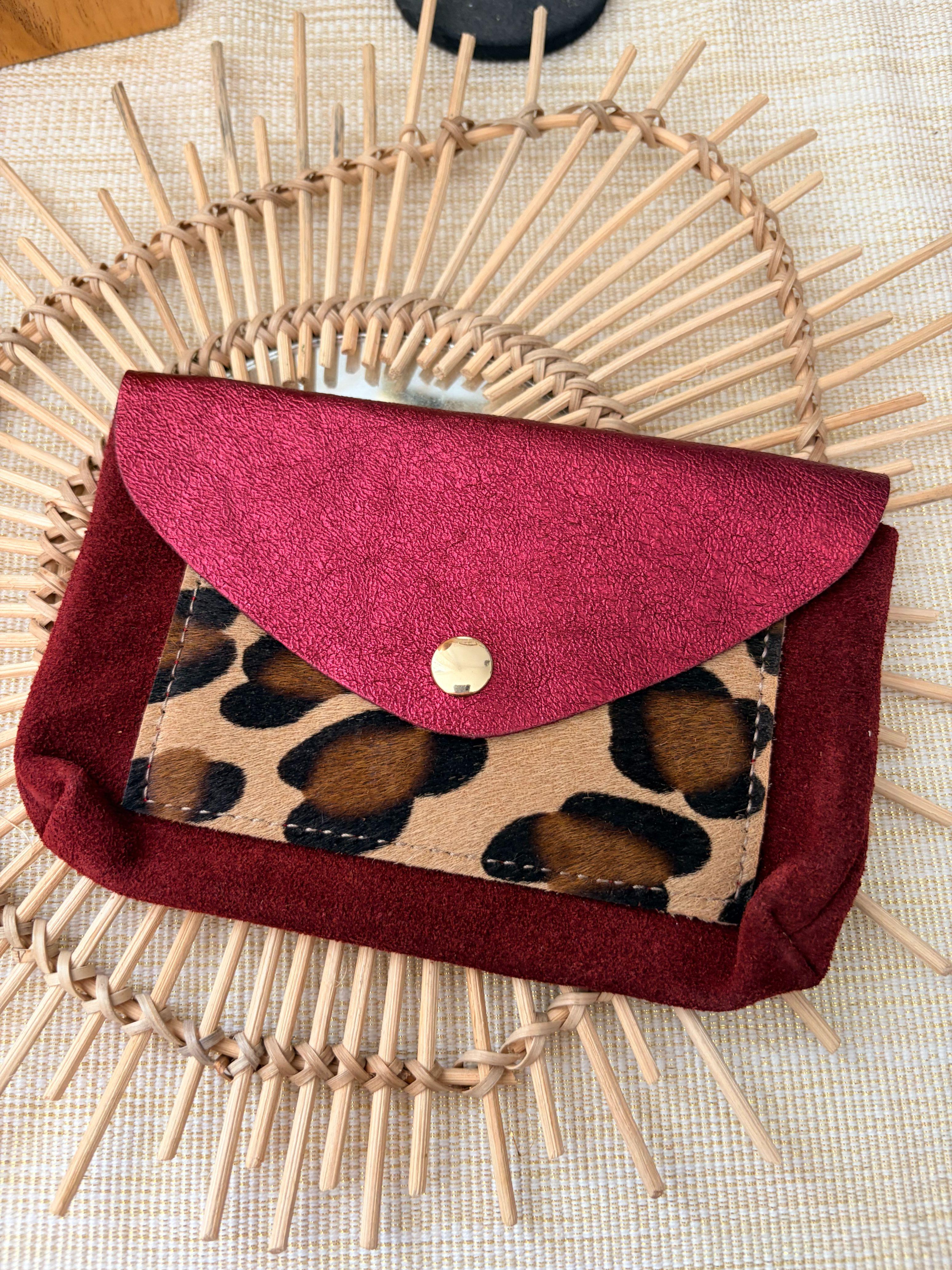 pochette cuir graou bordeaux