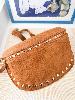 Sac banane cuir nubuck marron