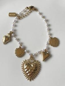 Bracelet Sweet coeur blanc doré