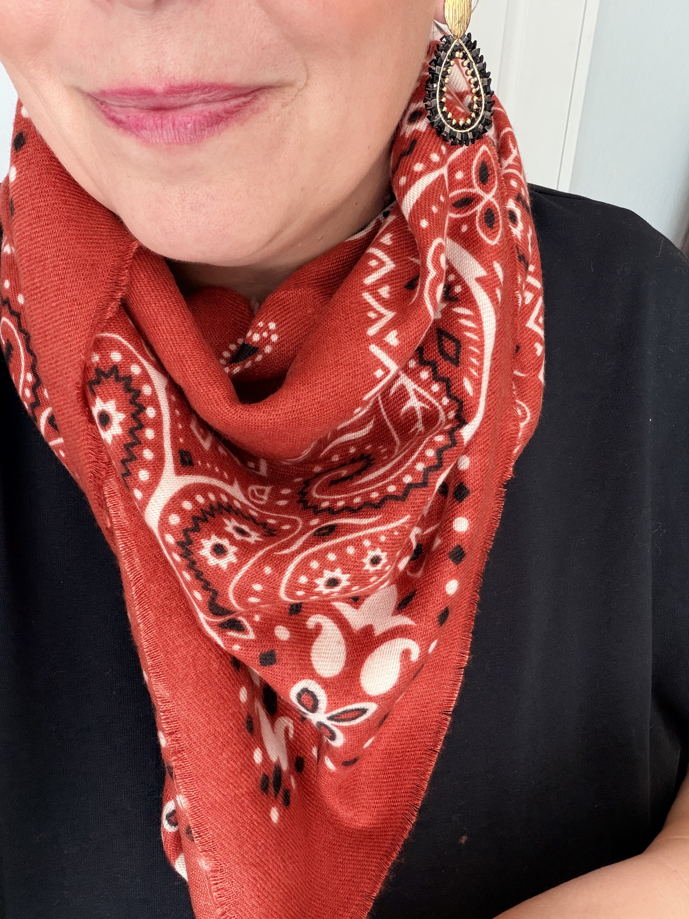 foulard bandana grand modèle brique