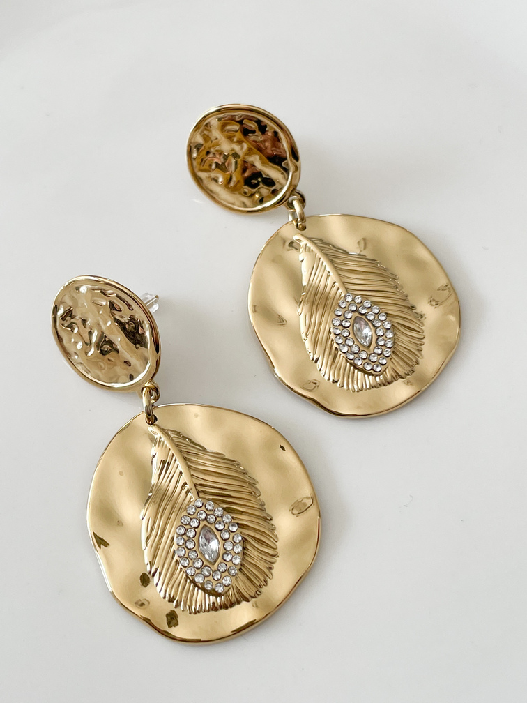 Boucles Plume paon doré