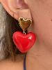boucles Amour rouge doré