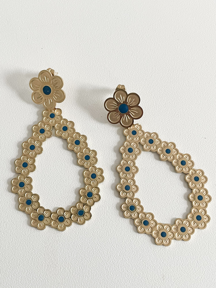 Boucles Adèle bleu doré
