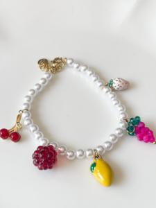 bracelet fruits breloques doré