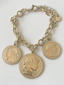Bracelet Coin breloques doré