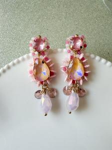 Boucles Sirène rose clair doré