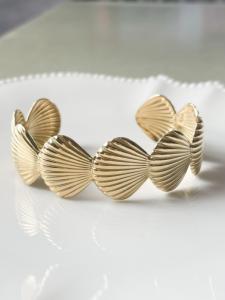 Bracelet manchette Coquillage doré