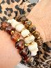 Bracelet Paula perles moka doré
