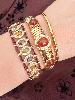 Bracelet pierres Simona marron doré