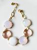 Bracelet cristal rond rose opaque doré